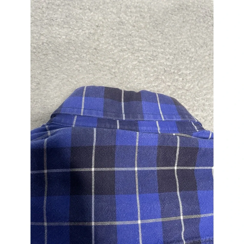 Cinch Button Up Shirt Men Large Blue Plaid 100% Cotton Western‎ Outdoor Classic